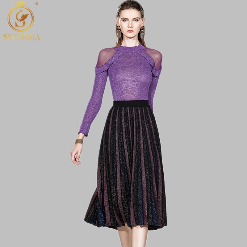 Spring 2 Pieces Skirt Sets Women Sexy Mesh Bright Silk Sweater +Elastic Waist Pleated Suit 210520, Photo color
Spring 2 Pieces Skirt Sets Women Sexy Mesh Bright Silk Sweater +Elastic Waist Pleated Suit 210520, Photo color