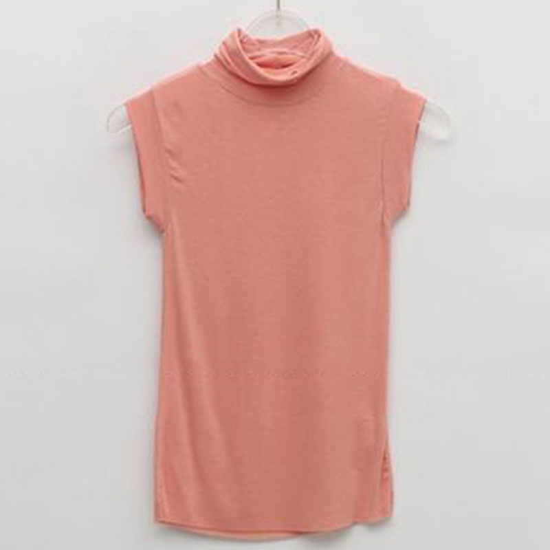 Spring Tank Top Women Solid Corset Tops To Wear Out Sleeveless Turtleneck White Casual T Shirt Korean Clothes 11972 210510