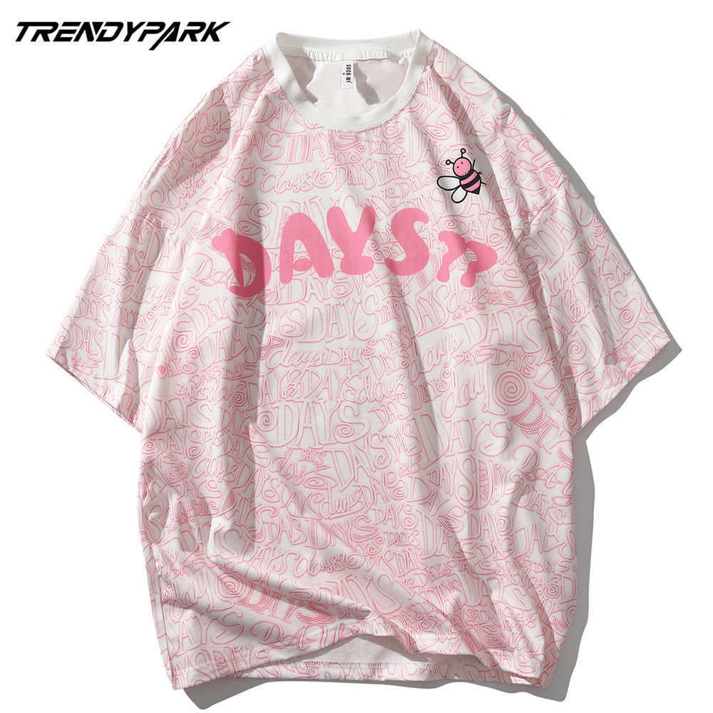 Men's Hip Hop T-Shirt Polyester Soft Streetwear Letters Pattern Print T Shirt Harajuku Cotton Summer Short Sleeve Tshirt 210601