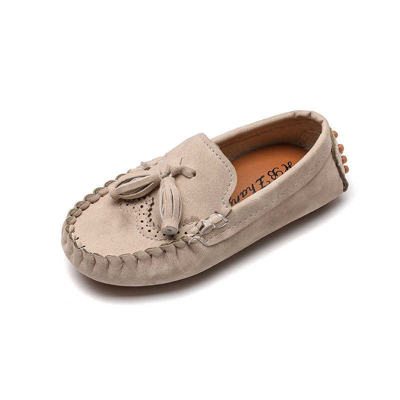 2021 Nice School Boys Casual Leather Shoes Tassel Student Children Girl Shallow Shoes Slip on Suede Children Dress Shoes E08102 G0908
