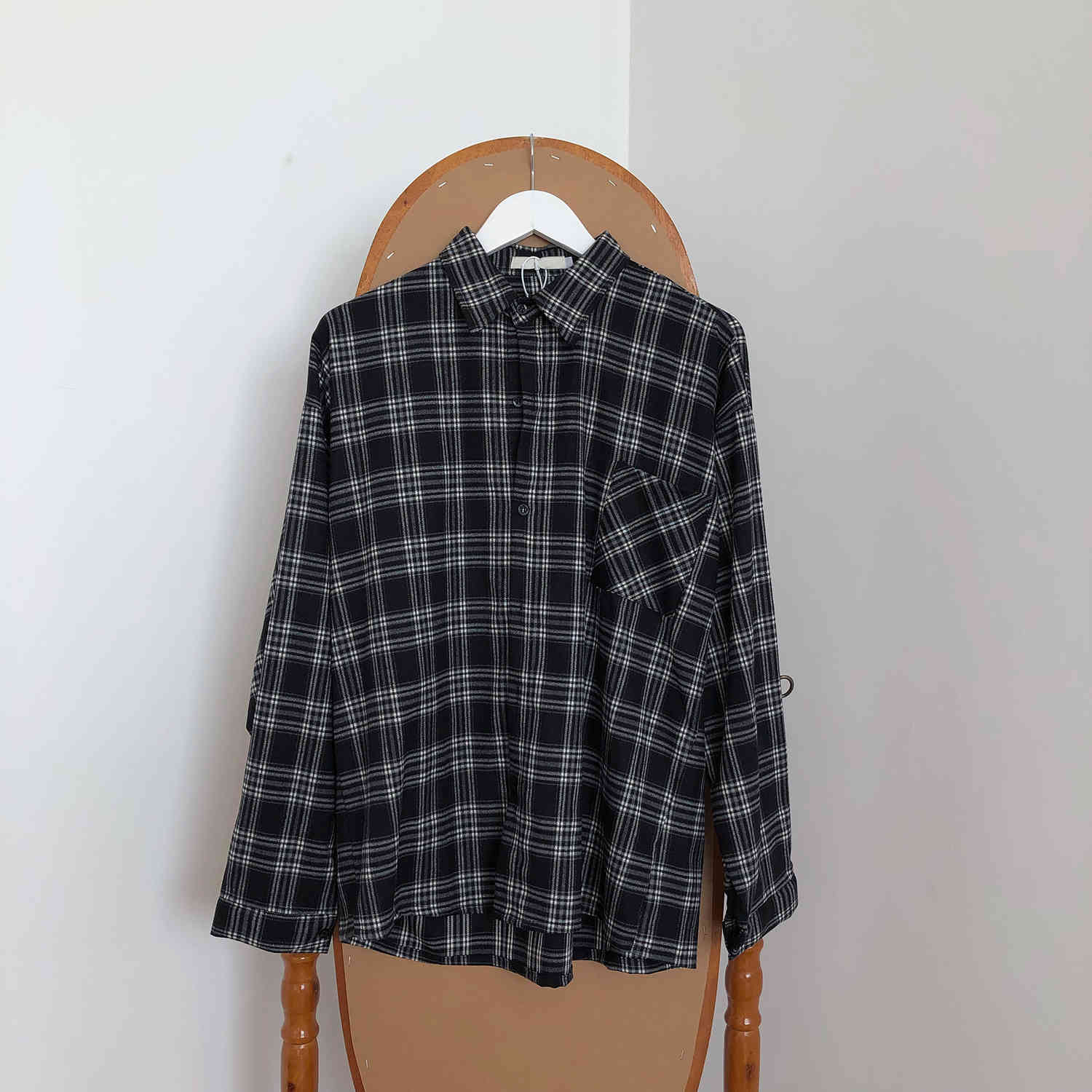 IEFB men's wear vintage long sleeve plaid shirts spring chic classic casual loose blouse tops 9Y6704 210524