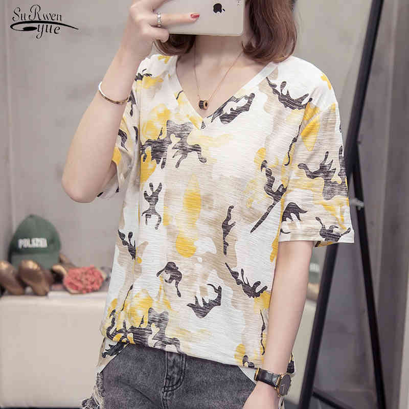 Summer Plus Size Women's Blouse Cotton Short Sleeve Print Shirts Blusas Mujer De Moda Korean Casual Women Tops 9014 50 210518, Yellow
Summer Plus Size Women's Blouse Cotton Short Sleeve Print Shirts Blusas Mujer De Moda Korean Casual Women Tops 9014 50 210518, Yellow