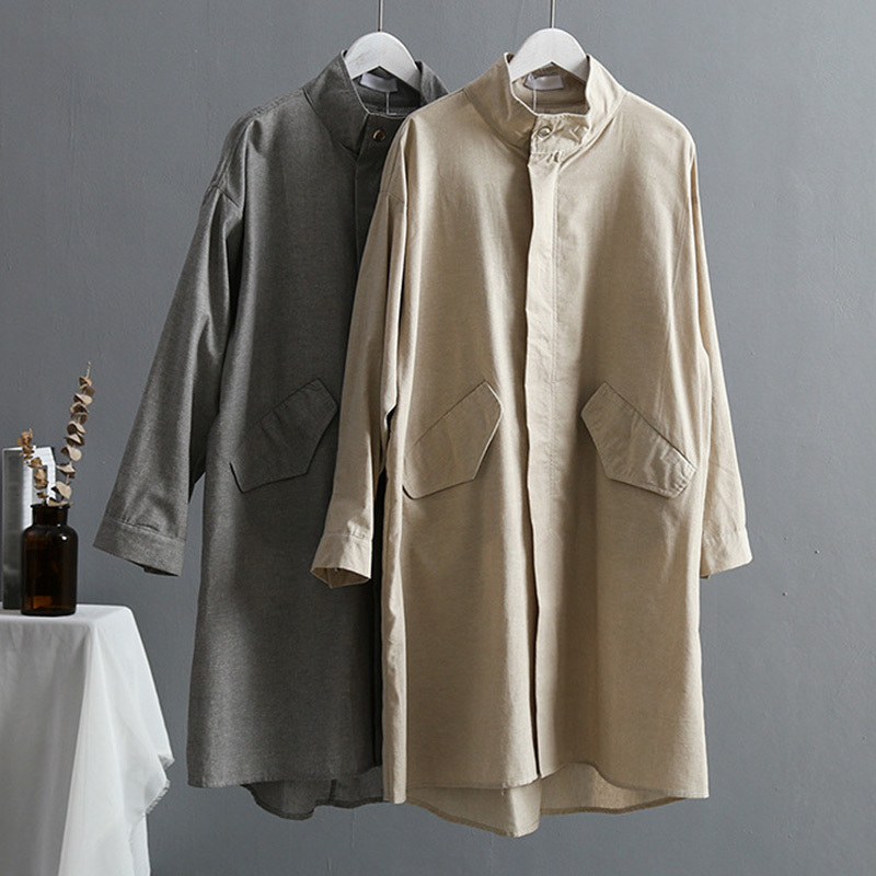 Cotton Linen Vintage Women Trench Coats Long Sleeve Tunic Stand Collar Zipper Ladies Coat Spring Loose Casual Elegant Tops 210518, Gray
Cotton Linen Vintage Women Trench Coats Long Sleeve Tunic Stand Collar Zipper Ladies Coat Spring Loose Casual Elegant Tops 210518, Gray