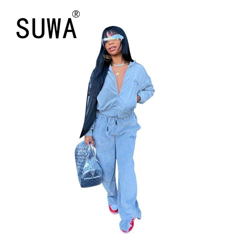Long Sleeve Zipper Coats Jacket And Wide Leg Pants Tracksuit Women 2 Piece Set Cool Girl Streetwear Wholesale Clothing 210525, Blue
Long Sleeve Zipper Coats Jacket And Wide Leg Pants Tracksuit Women 2 Piece Set Cool Girl Streetwear Wholesale Clothing 210525, Blue