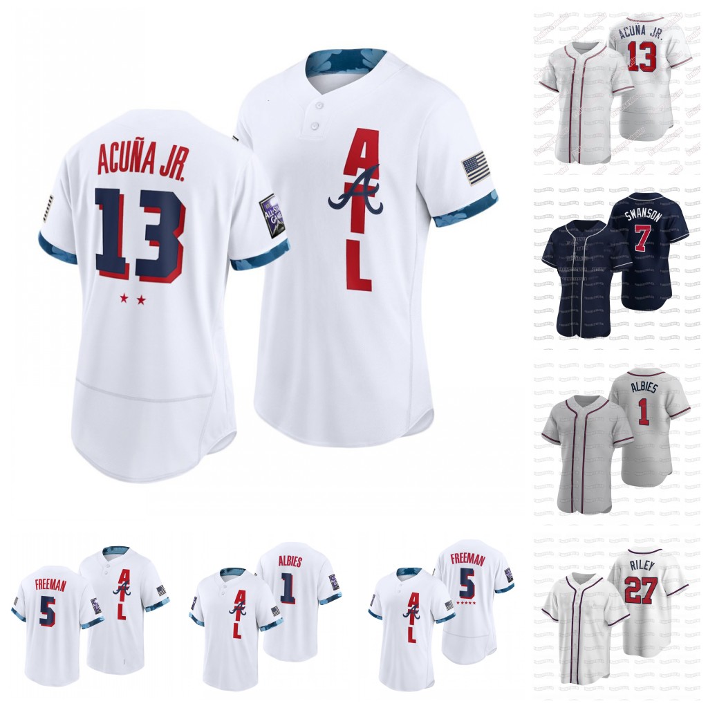 Braves 13 Ronald Acuna Jr. 2021 All-Star Game Jersey Joc Pederson Marcell Ozuna Ozzie Albies Hank Aaron Chipper Jones Riley Smoltz Freddie Freeman Dansby Swanson Fried, 5 joe dimaggio 1939 cream
Braves 13 Ronald Acuna Jr. 2021 All-Star Game Jersey Joc Pederson Marcell Ozuna Ozzie Albies Hank Aaron Chipper Jones Riley Smoltz Freddie Freeman Dansby Swanson Fried, 5 joe dimaggio 1939 cream