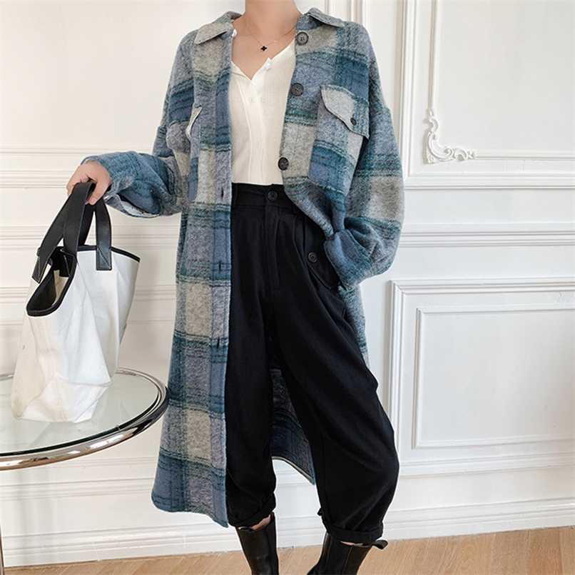 Wool Blend Plaid Mid-length Jacket Women Loose Turn-down Collar Straight Long Sleeve Single Breasted Pockets Autumn Winter Coat 211019, Type 1red
Wool Blend Plaid Mid-length Jacket Women Loose Turn-down Collar Straight Long Sleeve Single Breasted Pockets Autumn Winter Coat 211019, Type 1red