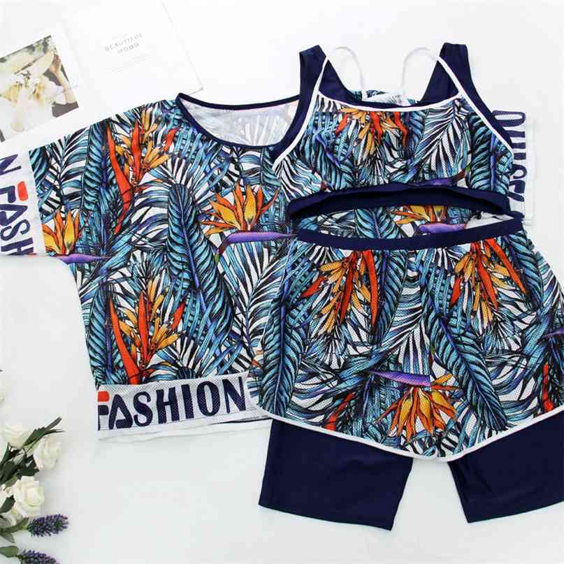 Swimsuit Women Tankini Plus Size Beach Wear Mallas De Bano Mujer Sport High Waist Swimwear Large Bathing Suit 210625