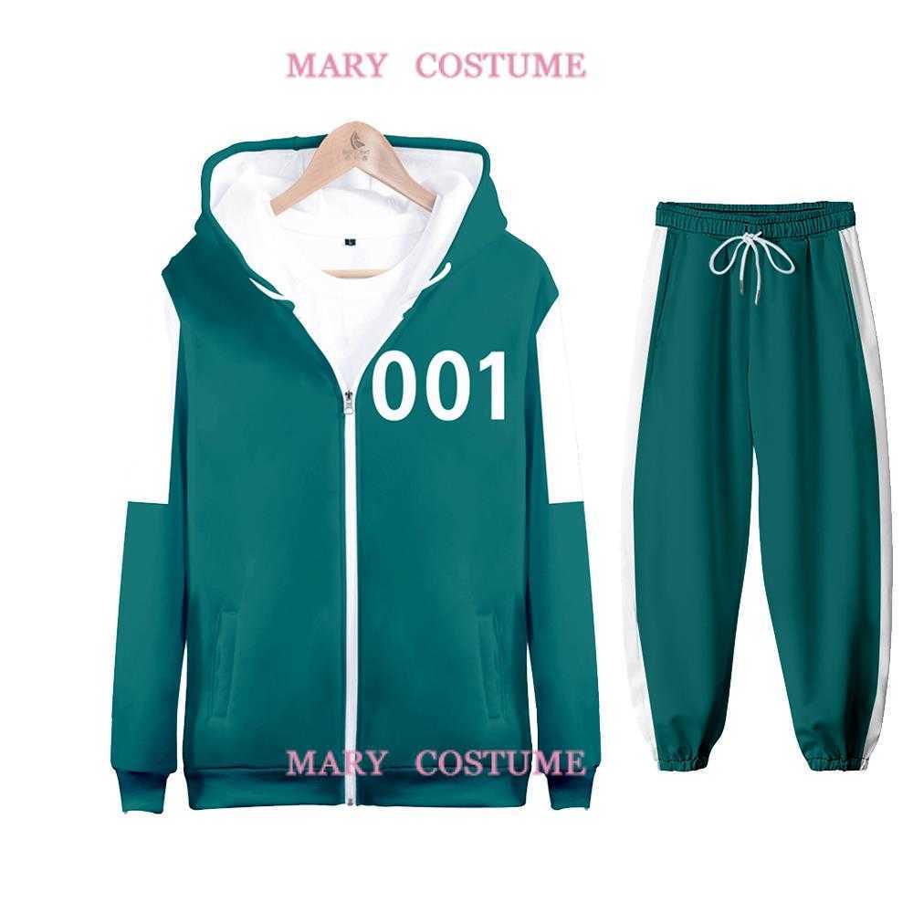 Korean teleplay Squid Game Merch Hoodies Sports suit Print Green Jacket Tops Long Sleeve Uniex Zipper Tracks uits trousers G1009, Gray
Korean teleplay Squid Game Merch Hoodies Sports suit Print Green Jacket Tops Long Sleeve Uniex Zipper Tracks uits trousers G1009, Gray