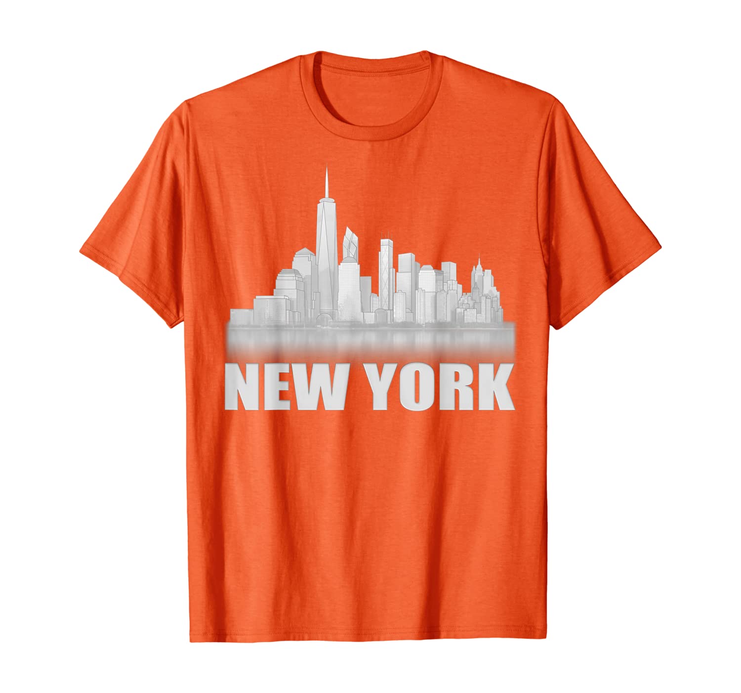 NYC New York City Skyline Souvenir Freedom Tower T-shirt, White;black