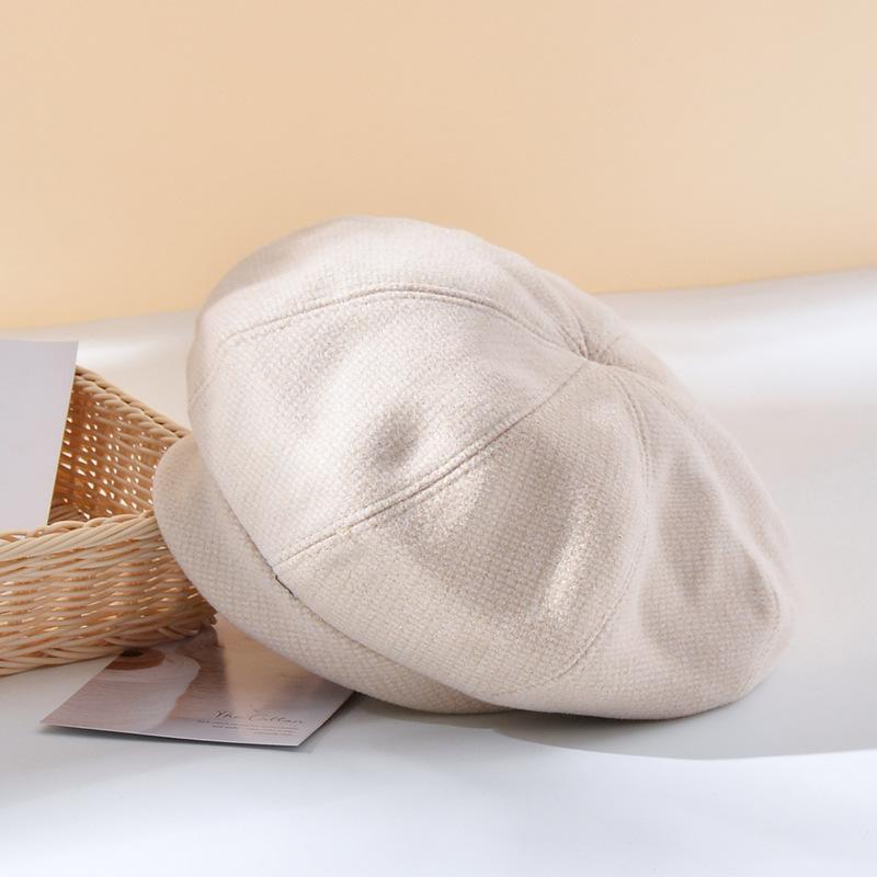 Berets Plaid Solid Color Octagonal Cap Women's Hat Spring And Autumn Wool Soft Brim Sboy Caps Female Retro Beret Painter Artist, Beige
Berets Plaid Solid Color Octagonal Cap Women's Hat Spring And Autumn Wool Soft Brim Sboy Caps Female Retro Beret Painter Artist, Beige