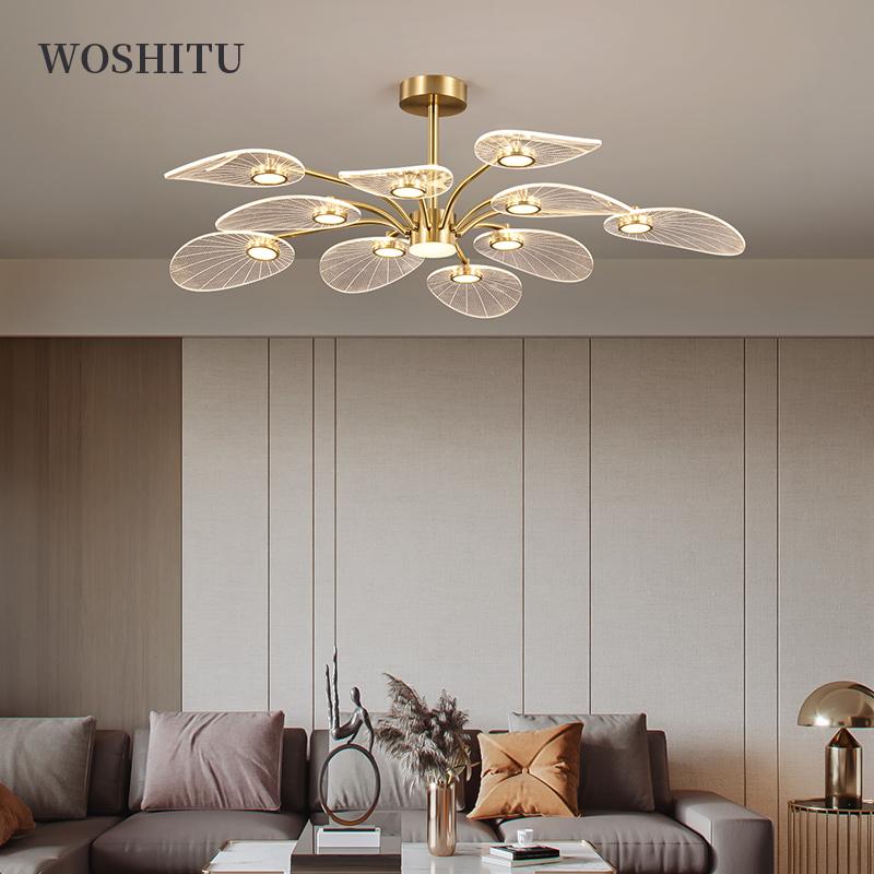 Ceiling Lights Nordic LED Lamp Modern Copper Chandeliers For Bedroom Living Room Lotus Leaf Shape Design Home Decor Lighting Fixture
Ceiling Lights Nordic LED Lamp Modern Copper Chandeliers For Bedroom Living Room Lotus Leaf Shape Design Home Decor Lighting Fixture
