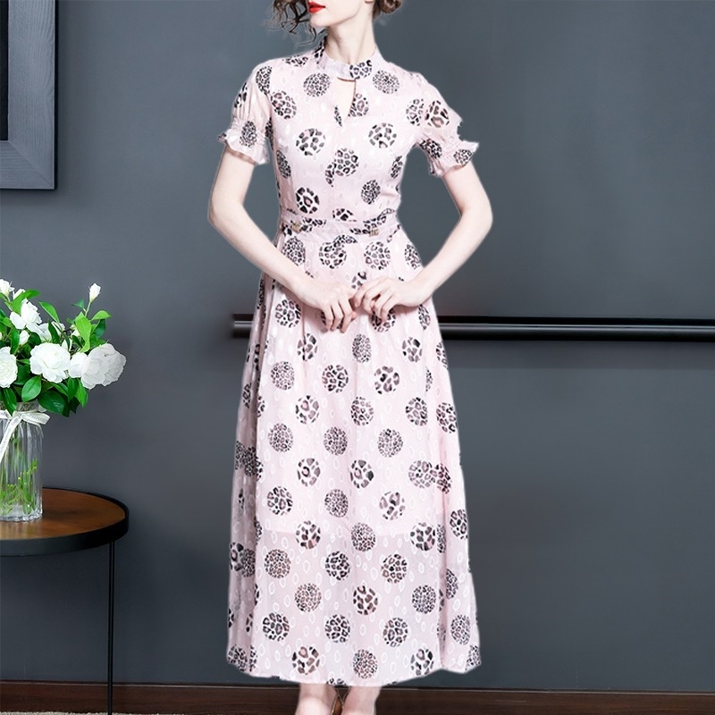 Summer French Vintage Feet Bare Fairy Floral Dress Fashion Waist Slimming Long Swing Dresses Wild 210514