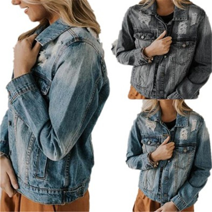 Womens Jackets Denim Coat Single Breasted Jeans Jacket Long Sleeve Autumn Fashion Sexy Female Clothing Light Blue New
Womens Jackets Denim Coat Single Breasted Jeans Jacket Long Sleeve Autumn Fashion Sexy Female Clothing Light Blue New