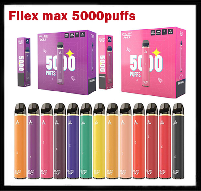 100% Authentic Filex Max E cigarette 5000 puffs 12 color Rechargeable Disposable kit Device 950mAh Battery 12ml Price With security code Vape Pen
100% Authentic Filex Max E cigarette 5000 puffs 12 color Rechargeable Disposable kit Device 950mAh Battery 12ml Price With security code Vape Pen