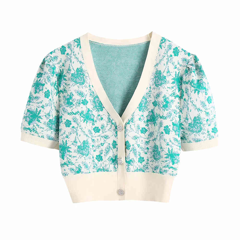 BBWM Women Fashion V Neck Jacquard Knitted Cropped Sweater Diamond Buttons Summer Female Chic Cardigans Tops 210520, Multi
BBWM Women Fashion V Neck Jacquard Knitted Cropped Sweater Diamond Buttons Summer Female Chic Cardigans Tops 210520, Multi