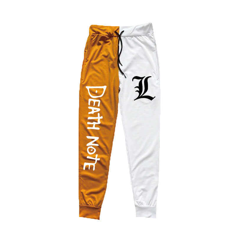 New Japan Anime Death Note Print Trousers Men Women Double Color Sweatpants Funny Joggers Lounge Hip Hop SweatpantS G1007