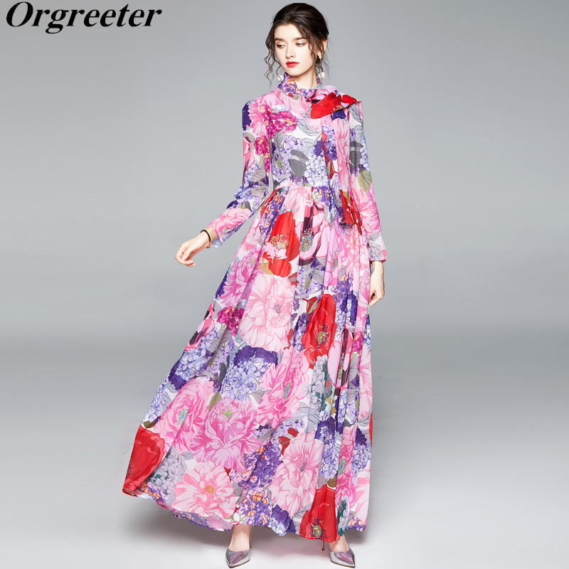 9 Colors Choose Holiday Big Swing Floor Length Chiffon Dress Spring O-neck Long Sleeve Printted Maxi With scarf 210525, Picture color 2
9 Colors Choose Holiday Big Swing Floor Length Chiffon Dress Spring O-neck Long Sleeve Printted Maxi With scarf 210525, Picture color 2