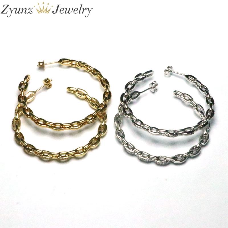 Stud 5 Pairs, Link Chain Cubic Zircon Earrings Women Jewelry Fashion CZ Micro Paved Circle Earring For Female, Golden;silver
Stud 5 Pairs, Link Chain Cubic Zircon Earrings Women Jewelry Fashion CZ Micro Paved Circle Earring For Female, Golden;silver