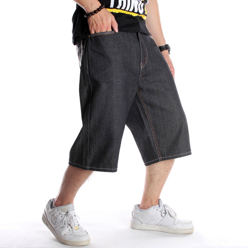Denim Shorts Men's Loose Printed Cropped Trousers Trend Plus Fat Plus Size Skateboarding Pants, White;black
Denim Shorts Men's Loose Printed Cropped Trousers Trend Plus Fat Plus Size Skateboarding Pants, White;black