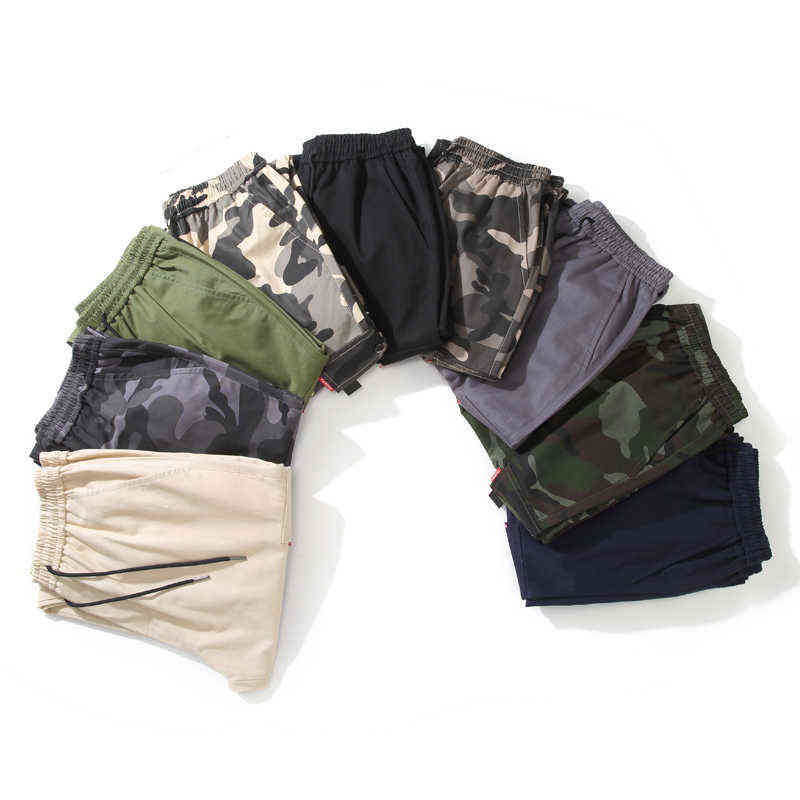 Hip Hop Cargo Pant Mens Fashion Joggers Casual Pants Streetwear Multi-Pocket Ribbons Military Pants Men Harem Pants Large Size 211112