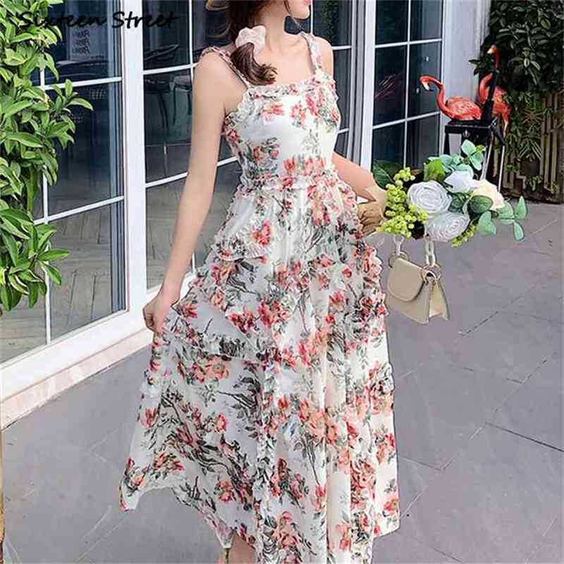 Vintage Strap Dress Woman Summer High Waisted Floral Printed Maxi Vestido es Runway Elegant Party Female 210603, Gray
Vintage Strap Dress Woman Summer High Waisted Floral Printed Maxi Vestido es Runway Elegant Party Female 210603, Gray