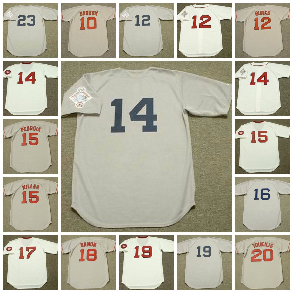 Boston Vintage Baseball Jersey ANDRE DAWSON ELLIS BURKS JIM RICE DUSTIN PEDROIA GEORGE SCOTT KEVIN MILLAR LONBORG COOPER DAMON LYNN YOUKILIS OIL BOYD, 12 ellis burks 1990 gray
Boston Vintage Baseball Jersey ANDRE DAWSON ELLIS BURKS JIM RICE DUSTIN PEDROIA GEORGE SCOTT KEVIN MILLAR LONBORG COOPER DAMON LYNN YOUKILIS OIL BOYD, 12 ellis burks 1990 gray