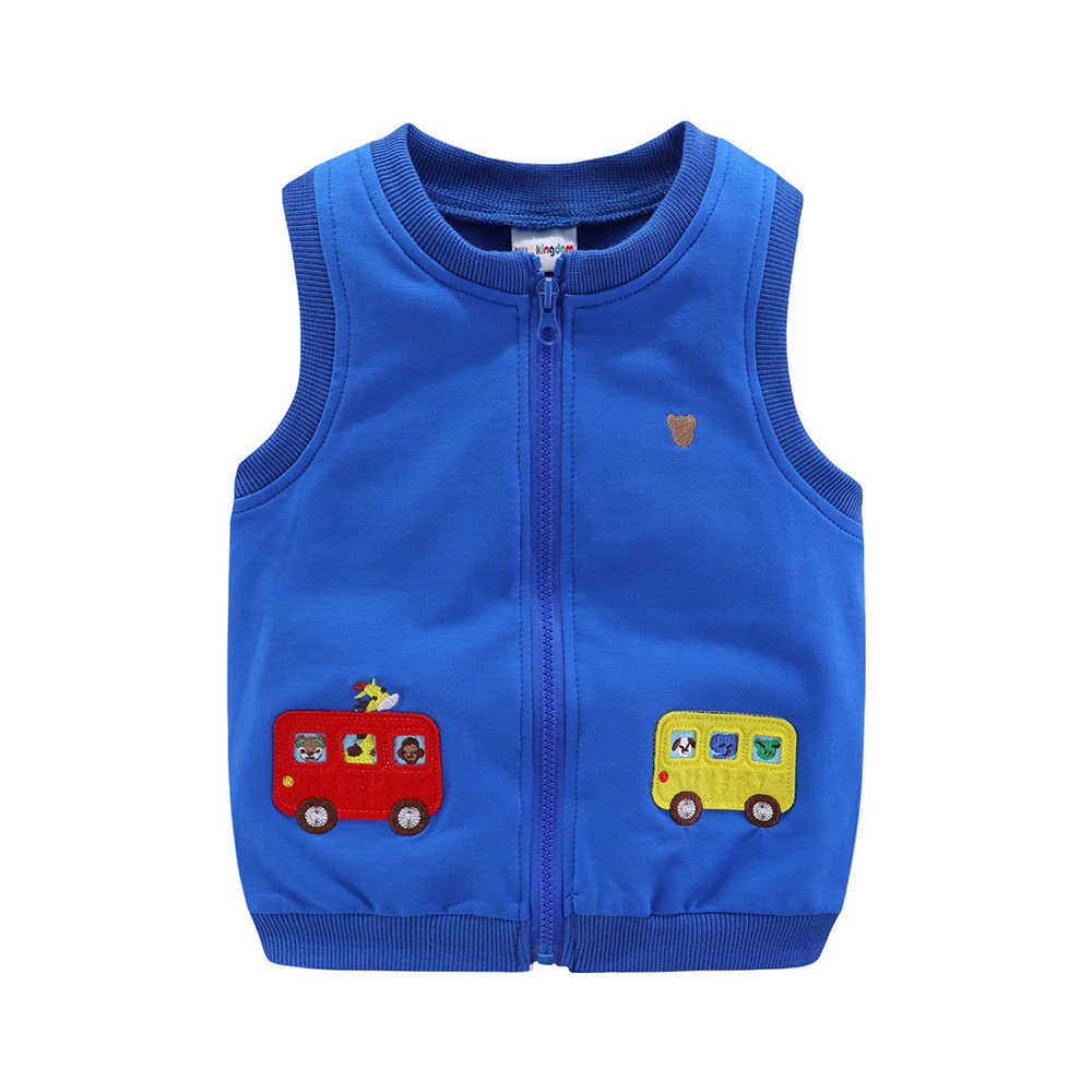 Mudkingdom Girl Boy Vest Jacket Cartoon Zip Up Sleeveless Jackets for Kids Spring Outerwear Cute Children Clothes Autumn 210615