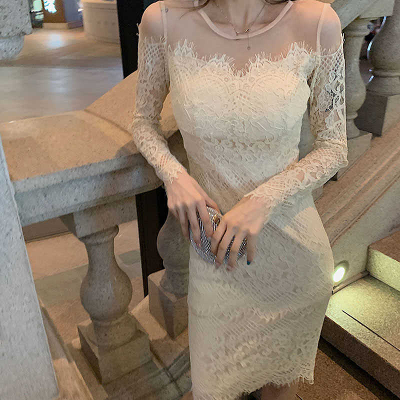 Women Early Autumn Fashion White Elegant Dress Lace Floral Cutout Casual Female long-sleeve O-neck Sweet 210601, Beige
Women Early Autumn Fashion White Elegant Dress Lace Floral Cutout Casual Female long-sleeve O-neck Sweet 210601, Beige