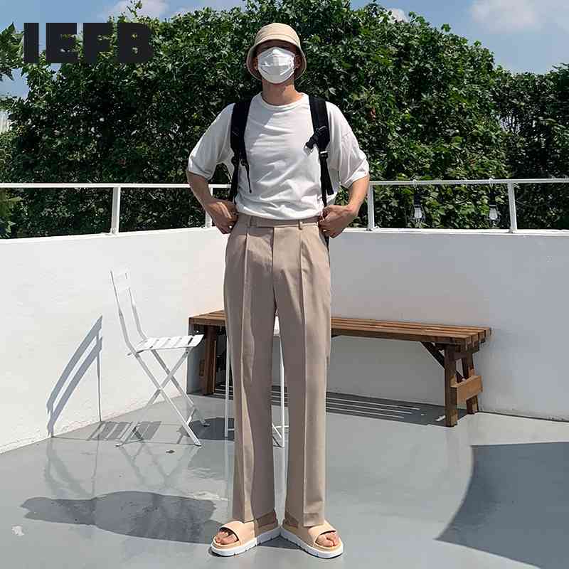 IEFB Wide Leg Business Trousers Men's Summer Loose Korean Ins Trend Slim Fit Fashion Khaki Suit Pants Straight Casual Pants 7217 210524, Gray 
IEFB Wide Leg Business Trousers Men's Summer Loose Korean Ins Trend Slim Fit Fashion Khaki Suit Pants Straight Casual Pants 7217 210524, Gray