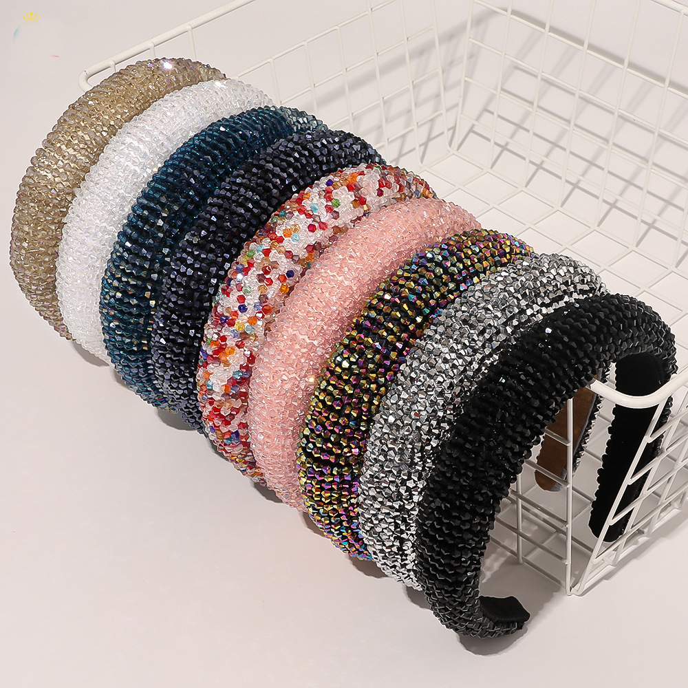 Luxury Rhinestone Beaded Headband Women Thick Sponge Head Hoop Elegant Full Crystal Hairband Turban Female Hair Accessories
Luxury Rhinestone Beaded Headband Women Thick Sponge Head Hoop Elegant Full Crystal Hairband Turban Female Hair Accessories