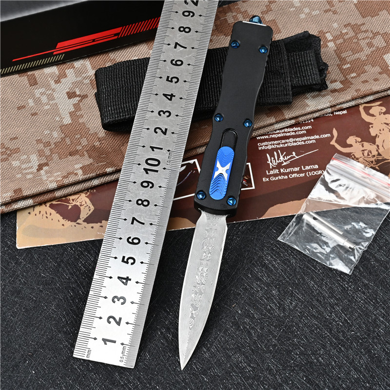 Outdoor Hunting Auto Knife Automatic Knives Self Defense Military Tactical Damascus Steel Blade Aluminum Alloy Handle 60HRC High Hardness Ca
Outdoor Hunting Auto Knife Automatic Knives Self Defense Military Tactical Damascus Steel Blade Aluminum Alloy Handle 60HRC High Hardness Ca
