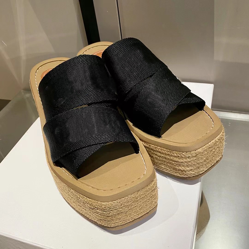 Designer Women Slippers Woody Wedge Mule Glyn Platform Espadrille White Printing Letter Canvas Sandal High heels Flat Rubber Bottom Shoes, Black
Designer Women Slippers Woody Wedge Mule Glyn Platform Espadrille White Printing Letter Canvas Sandal High heels Flat Rubber Bottom Shoes, Black