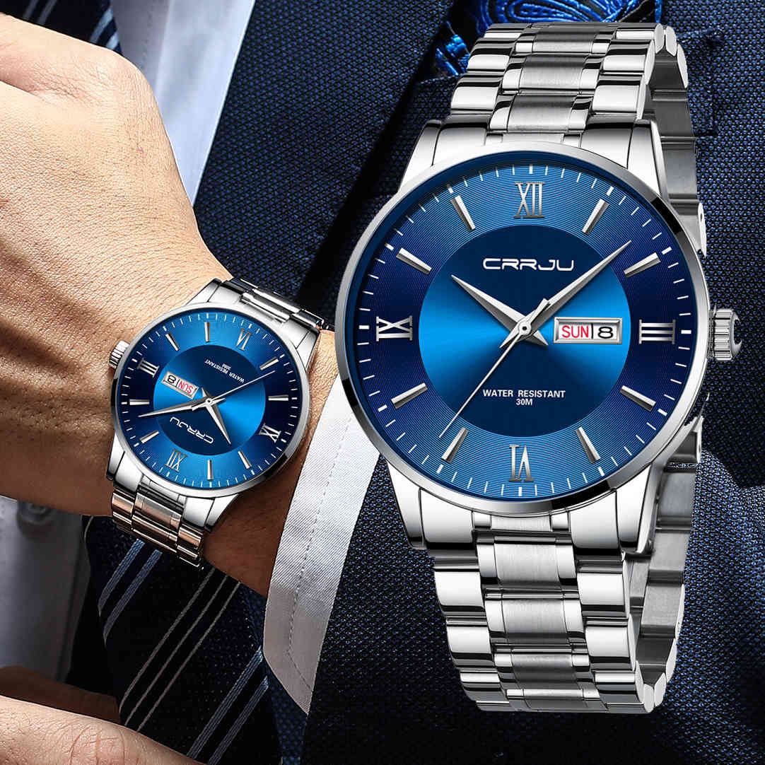 CRRJU Men's Watches Fashion Luxury Business Watch for Men Stainless Steel Waterproof Date Quartz watches relogio masculino 210517, Silver blue
CRRJU Men's Watches Fashion Luxury Business Watch for Men Stainless Steel Waterproof Date Quartz watches relogio masculino 210517, Silver blue
