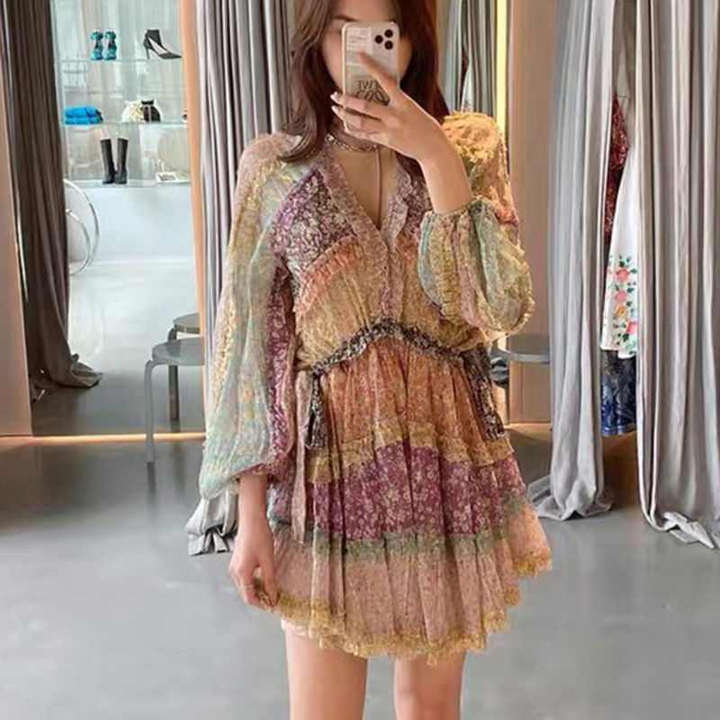Autumn New Fashion Woman 2 Piece Mini Dress Puff Long Sleeve Ruffles Floral Print with Lining Short Dress Elegant Vestidos, Black;gray
Autumn New Fashion Woman 2 Piece Mini Dress Puff Long Sleeve Ruffles Floral Print with Lining Short Dress Elegant Vestidos, Black;gray