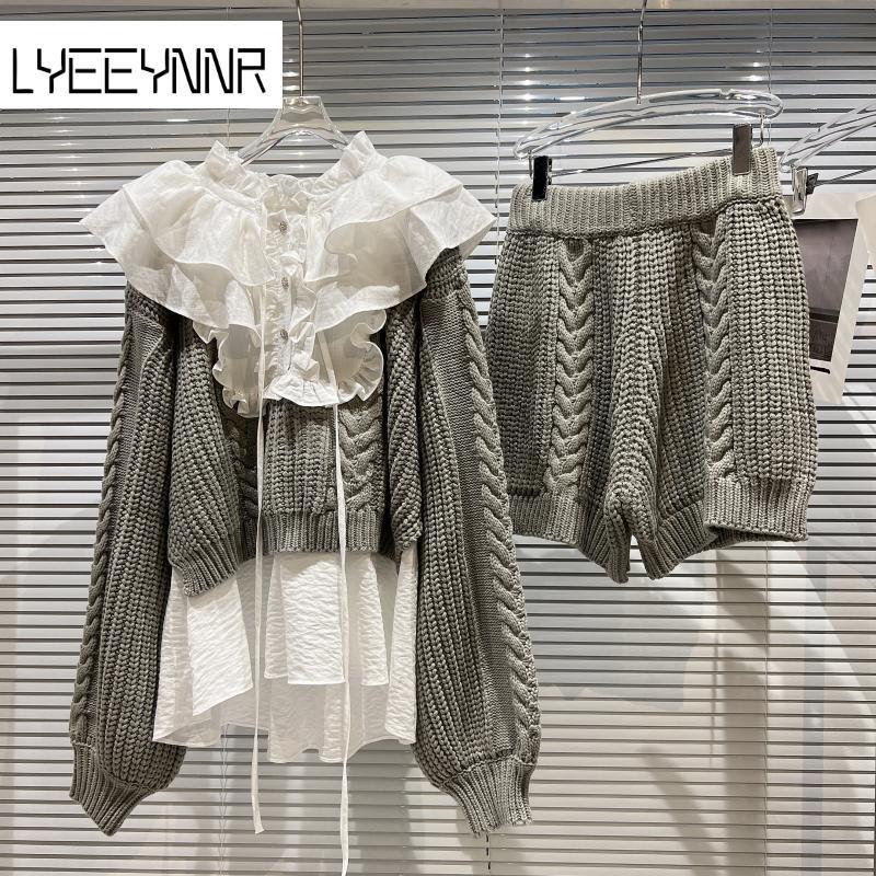 Women's Tracksuits Women Two Piece Set Patchwork Long Sleeve Sweater High Waist Knitted Shorts Arrival Korean Style Casual Outfit 2 Pieces S, Gray
Women's Tracksuits Women Two Piece Set Patchwork Long Sleeve Sweater High Waist Knitted Shorts Arrival Korean Style Casual Outfit 2 Pieces S, Gray