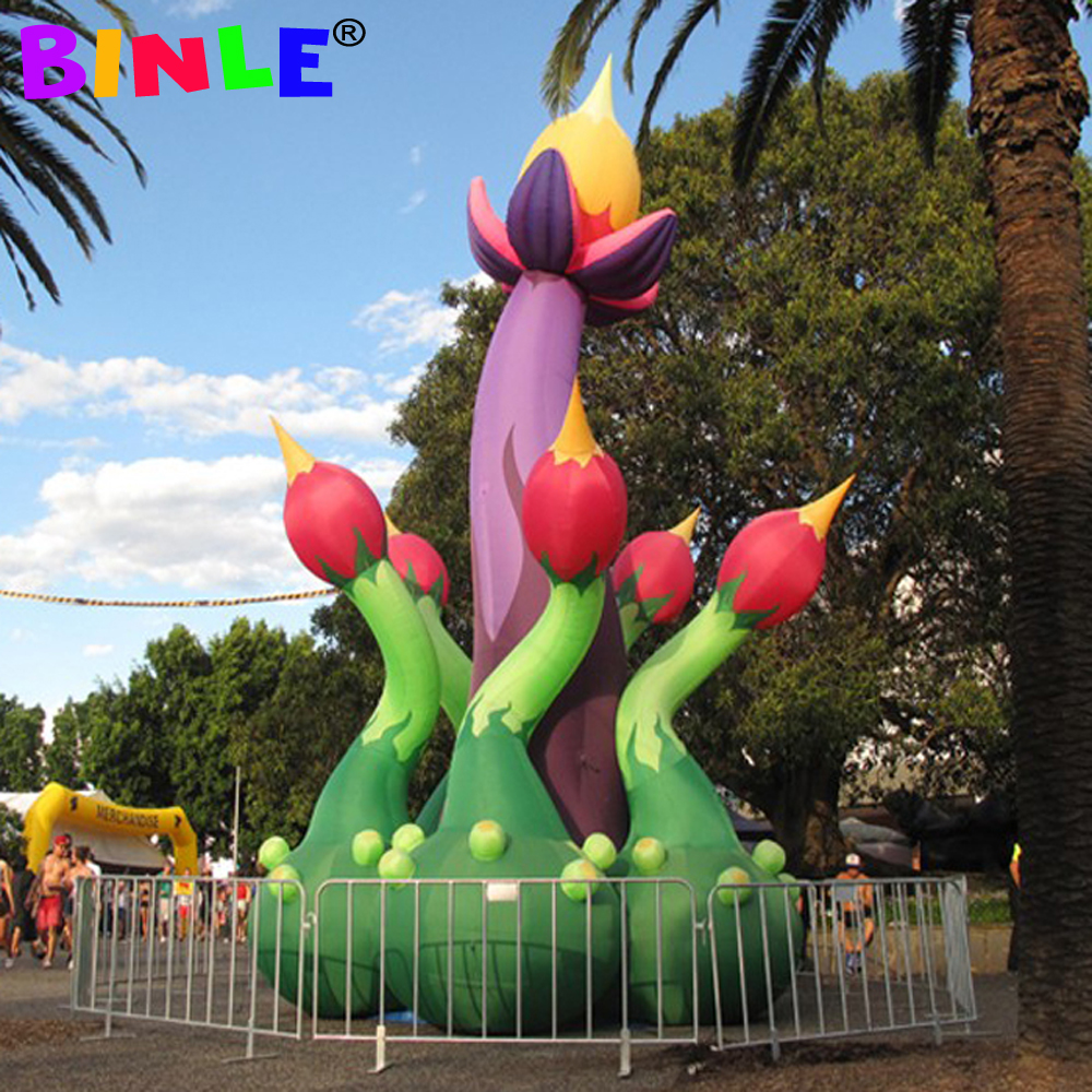 6mH giant inflatable flower colorful standing tree model for party events decoration