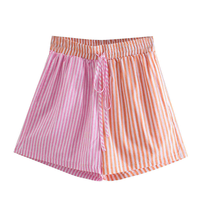 Summer Women Patchwork Two Piece Set Fashoin Ladies Boho Shorts Suits Holiday Loose Cotton Suit Vintage Girl Chic 210430