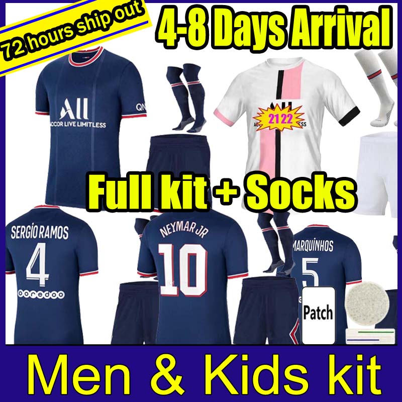 Maillots de football kits 20 21 22 Fourth Paris soccer jersey 2021 2022 MBAPPE SERGIO RAMOS shirt men kids set uniform shorts socks maillot foot Hakimi hommes enfant, Away
Maillots de football kits 20 21 22 Fourth Paris soccer jersey 2021 2022 MBAPPE SERGIO RAMOS shirt men kids set uniform shorts socks maillot foot Hakimi hommes enfant, Away