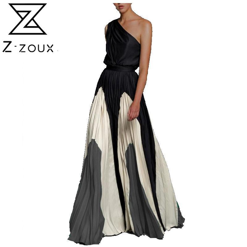 Women Dress One Shoulder Color Matching Maxi es High Waisted Long Pleated Bohemian Plus Size Ladies es 210524, Green
Women Dress One Shoulder Color Matching Maxi es High Waisted Long Pleated Bohemian Plus Size Ladies es 210524, Green