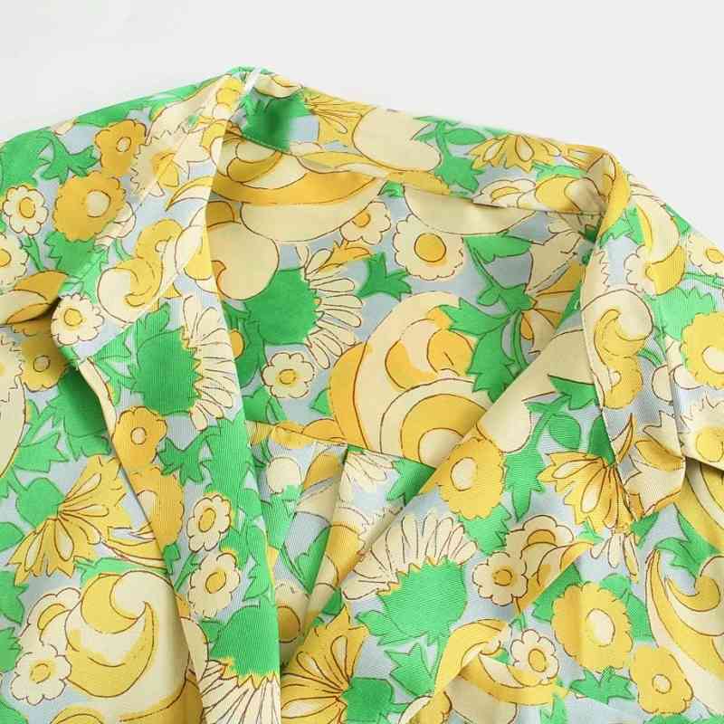 Summer Women Flower Print Lace Up Bow Mini Wrap Dress Female Nine Quarter Sleeve Clothes Casual Lady Loose Vestido D7730 210430