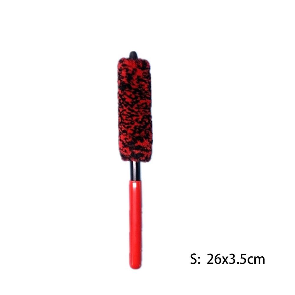 Auto Car Wheel Hub Cleaning Brush Flexible Long Handle Premium Wool Car Rim Brushes Soft Fiber Tire Cleaning Brush Tools
