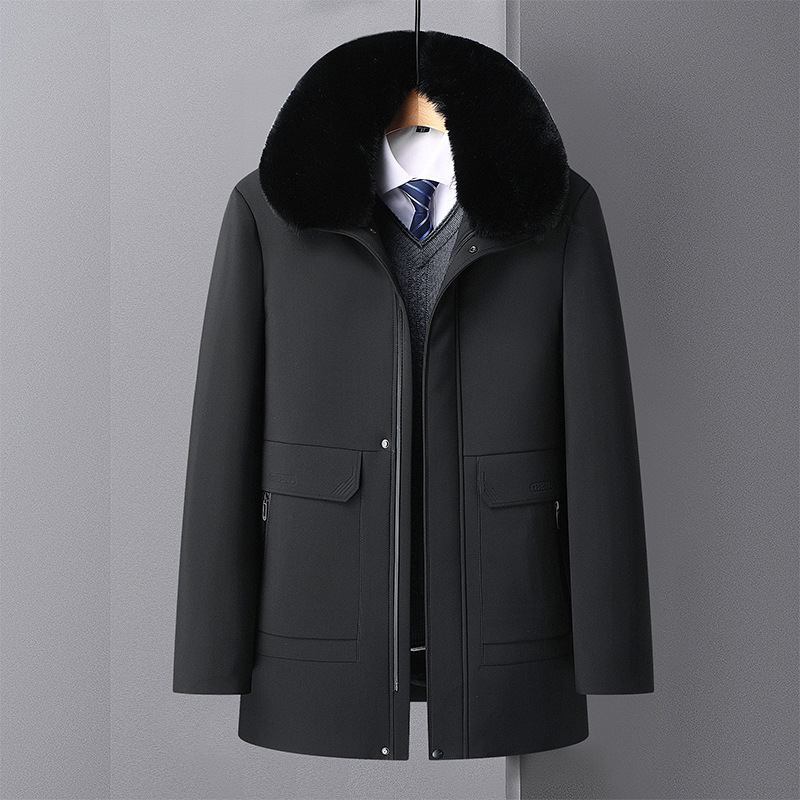 new middle-aged elderly cloth with plush and thickened removable inner liner dad winter coat wool collar cotton padded et, Black
new middle-aged elderly cloth with plush and thickened removable inner liner dad winter coat wool collar cotton padded et, Black