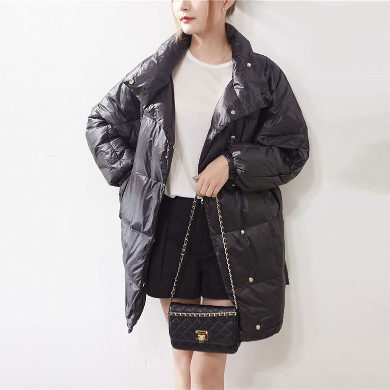 Winter Medium Long White Duck Down Jacekt Women Solid Office Lady Oversize Coat Female Casual 210520, Black
Winter Medium Long White Duck Down Jacekt Women Solid Office Lady Oversize Coat Female Casual 210520, Black