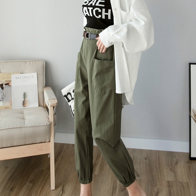 Cargo Pants with Belt Women Fashion Pockets Ruffled Trousers Lace Up Bow High Waist Streetwear Ankle-length 210603, 6002 khaki
Cargo Pants with Belt Women Fashion Pockets Ruffled Trousers Lace Up Bow High Waist Streetwear Ankle-length 210603, 6002 khaki
