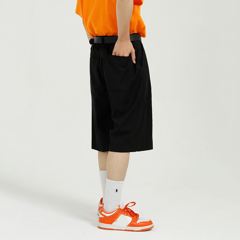 IEFB Men's Clothing Summer Korean Loose Solid Color Knee Length Pants Men's Trend Straight Wide Leg Shorts 9Y6779 210524