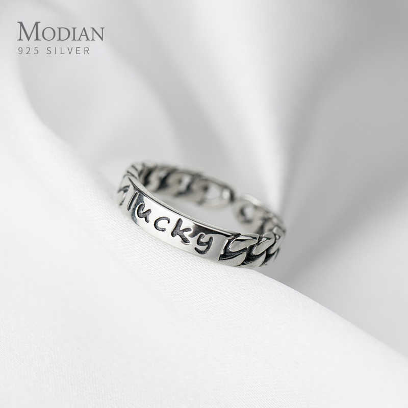 Genuine 925 Sterling Silver Engraved Lucky Chain Ring for Women Free Size Hiphop Style Fine Jewelry Party Gift 210707
Genuine 925 Sterling Silver Engraved Lucky Chain Ring for Women Free Size Hiphop Style Fine Jewelry Party Gift 210707