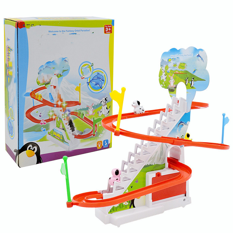 DIY Track Toy Climb Stairs Children Kids Classic Cartoon Trains Dogs Ducks Electric Music Light Educational Toys Birthday Gift
DIY Track Toy Climb Stairs Children Kids Classic Cartoon Trains Dogs Ducks Electric Music Light Educational Toys Birthday Gift