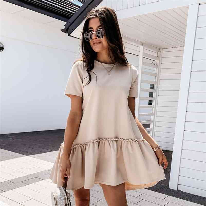 Foridol casual summer autumn dress plus size white loose short dress female purple big size dress vestidos 210415