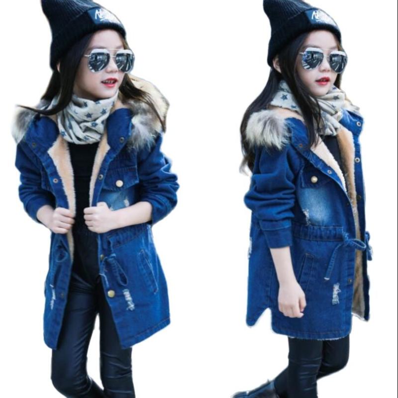 Jackets Winter Baby Girls Clothes 3-11Y Big Kids Fleece Lining Thick Warm Jacket Fur Collar Hooded Teenage Coat Denim Windbreakers Tops, Blue;gray
Jackets Winter Baby Girls Clothes 3-11Y Big Kids Fleece Lining Thick Warm Jacket Fur Collar Hooded Teenage Coat Denim Windbreakers Tops, Blue;gray