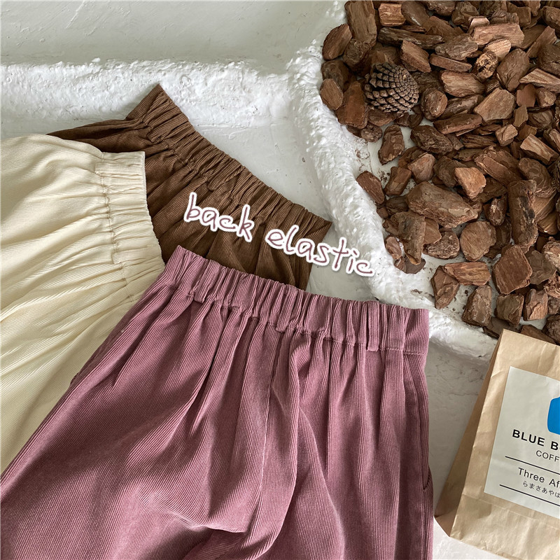 Wonder Harajuku Corduroy Chic Fall Trendy High Waist Streetwear All-match Ins Daily Trousers 210510